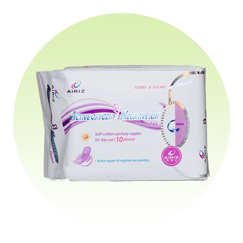 AIRIZ OXYGEN & NEGTIVE IONRELAX SOFTCOTTON SANITARY NAPKIN FOR DAY