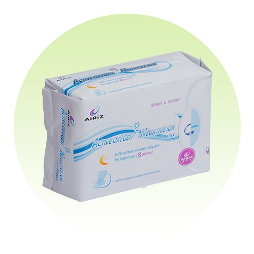 AIRIZ OXYGEN & NEGTIVE IONRELAX SOFTCOTTON SANITARY NAPKIN FOR NIGHT