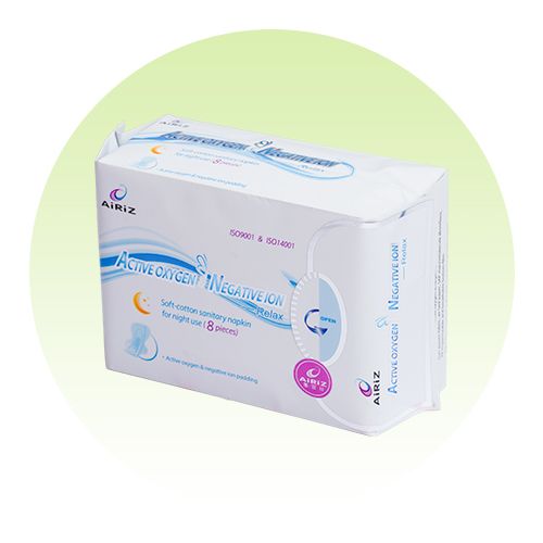 AIRIZ OXYGEN & NEGTIVE IONRELAX SOFTCOTTON SANITARY NAPKIN FOR NIGHT