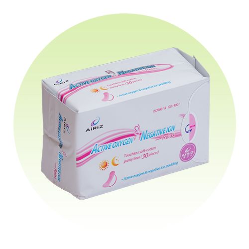 AIRIZ OXYGEN & NEGTIVE IONRELAX TOUCHLESS SOFTCOTTON PANTY LINERtiensCO